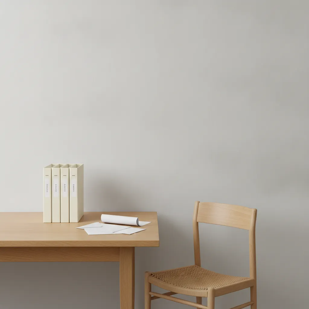Paper folders and envelopes gathered at home while preparing divorce documents