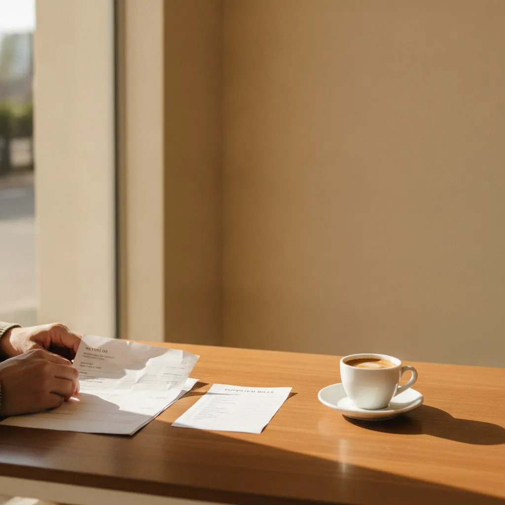 A short printed list of supplier invoices taken from email, ready to pay